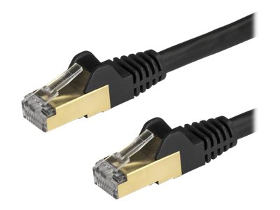 [6ASPAT3MBK] StarTech.com Startech 3m CAT6A Ethernet Cable, 10 Gigabit Shielded Snagless RJ45 100W PoE Patch Cord, CAT 6A 10GbE STP Network Cable w/Strain Relief, Black, UL Certified Wiring/TIA - Category 6A - 26AWG (6ASPAT3MBK)