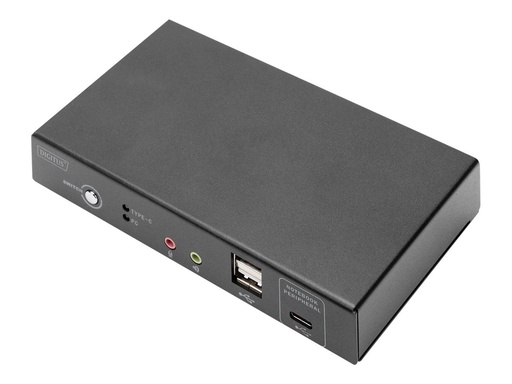 [DS-12901] DIGITUS DS-12901 - KVM-/Audio-/USB-Switch - 4K 30 Hz, USB-C/USB/HDMI-Eingang, HDMI-Ausgang, Netzwerk