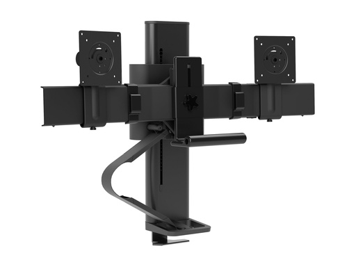 [45-658-224] Ergotron TRACE - Befestigungskit (Griff, Spannbefestigung für Tisch, Basis, Hubsäule, Verlängerungsarm, 2 Schiebegelenke) - Konstante Krafttechnologie - für 2 LCD-Displays - mattschwarz - Bildschirmgröße: bis zu 68,6 cm (bis zu 27 Zoll)