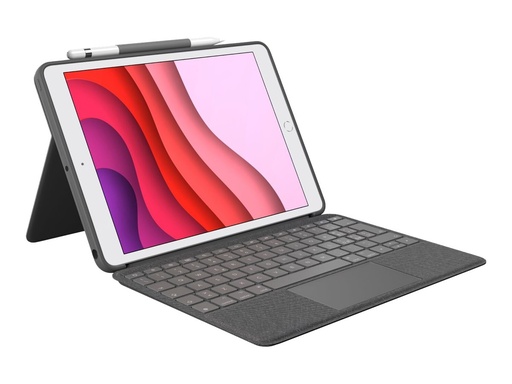 [920-011438] Logitech Combo Touch - Tastatur und Foliohülle - mit Trackpad - hintergrundbeleuchtet - Apple Smart connector - QWERTY - Italienisch - Oxford Gray - für Apple 10.9-inch iPad (10. Generation)