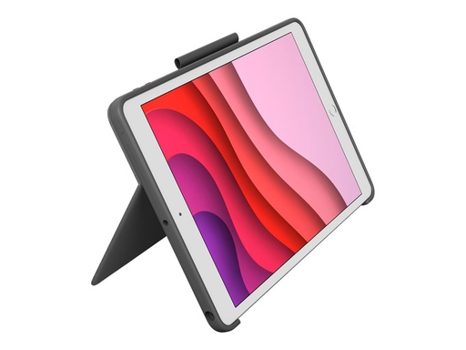 [920-011439] Logitech Combo Touch - Tastatur und Foliohülle - mit Trackpad - hintergrundbeleuchtet - Apple Smart connector - QWERTY - Spanisch - Oxford Gray - für Apple 10.9-inch iPad (10. Generation)