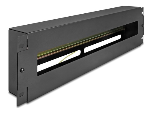 [67195] Delock Rack-Schiene mit Schutzschalter - DIN schienenmontierbar - Schwarz - 3U - 48.3 cm (19")