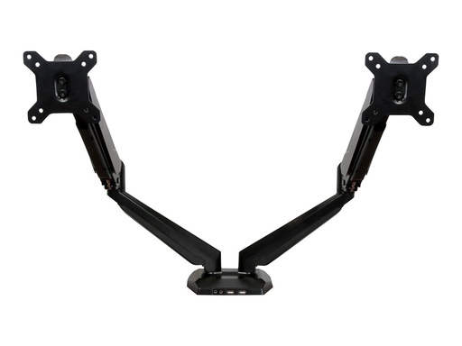 [ARMSLIMDUO] StarTech.com Dual Monitor Halterung mit eingebautem 2 Port USB und Audio Passthrough - Befestigungskit - einstellbarer Arm - für LCD-Display - Aluminium - Schwarz - Bildschirmgröße: 76.2 cm (12"-32")
