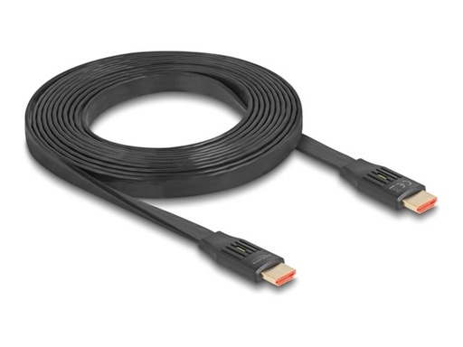 [81003] Delock Highspeed - HDMI-Kabel mit Ethernet - HDMI männlich zu HDMI männlich - 3 m - Schwarz - flach, unterstützt 21:9 Kinoformat, unterstützt 8K 60 Hz (7680 x 4320)