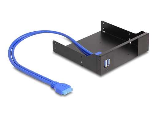 [18006] Delock Wechselrahmen (Schacht) - 5,25", Metall, für schlanke mobile Rack-Baueinheit, USB 5 Gbps Hub mit 2-port USB 3.0 hub