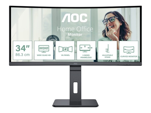 [CU34P3CV] AOC Pro-line CU34P3CV - P3 Series - LED-Monitor - gebogen - 86.36 cm (34")