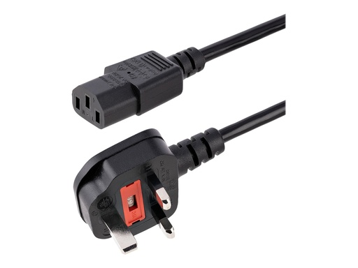 [PXT101UK] StarTech.com 1,8 m GB Computer Stromkabel, 18AWG, BS 1363 auf C13, 10A 250V, Schwarzes Ersatz-AC Stromkabel, Kaltgerätekabel / UK Stromkabel, PC Stromkabel, Fernsehgerät/Monitor Stromkabel (PXT101UK)