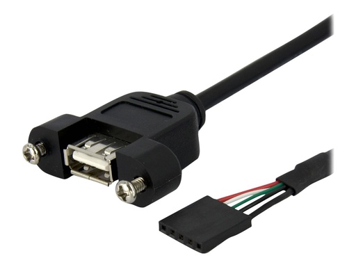 [USBPNLAFHD1] StarTech.com 30cm USB 2.0 Blendenmontage Kabel - USA A auf 5 pin Mainboard Pfostenstecker Buchse - Bu/Bu - USB-Kabel intern auf extern - USB (W)