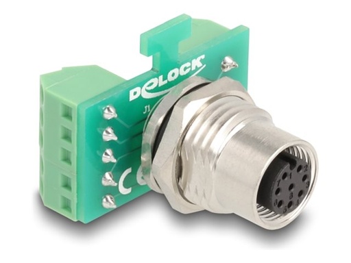 [60663] Delock Netzwerkadapter - 8-polig M12 (W) zu