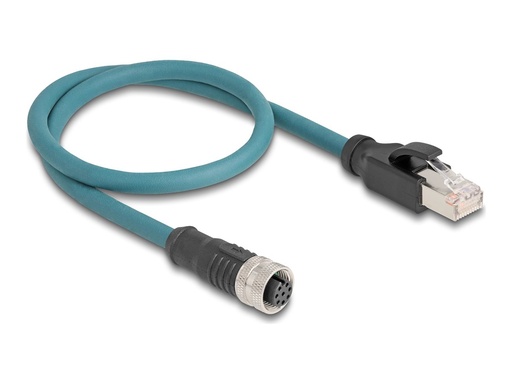 [60074] Delock Netzwerkkabel - 8-polig M12 (W) zu RJ-45 (M)