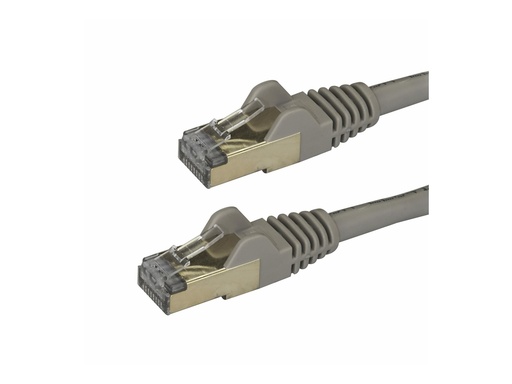[6ASPAT150CMGR] StarTech.com 1.5m CAT6A Ethernet Cable, 10 Gigabit Shielded Snagless RJ45 100W PoE Patch Cord, CAT 6A 10GbE STP Network Cable w/Strain Relief, Grey, UL Certified Wiring/TIA - Category 6A - 26AWG (6ASPAT150CMGR)