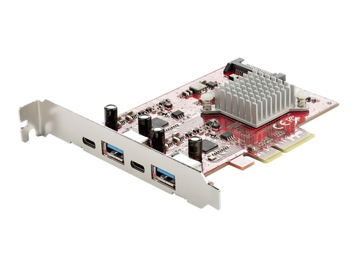 [PEXUSB312A2C2V] StarTech.com Startech USB-C PCIe Karte mit 4 Ports - 10 Gbit/s USB PCI Express Erweiterungskarte mit 2 Controllern - 2x USB-C & 2x USB-A Ports - USB 3.1 Schnittstellenkarte - Full Profile (PEXUSB312A2C2V)