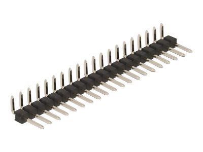 [66696] Delock Stiftleiste (20 Stifte, Abstand 2,54 mm) - Schwarz (Packung mit 5)