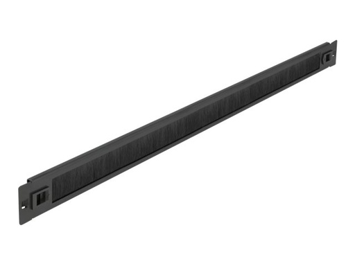 [66344] Delock Kabelabdeckung mit Bürsten - Rack montierbar - Schwarz - 1U - 48.3 cm (19")