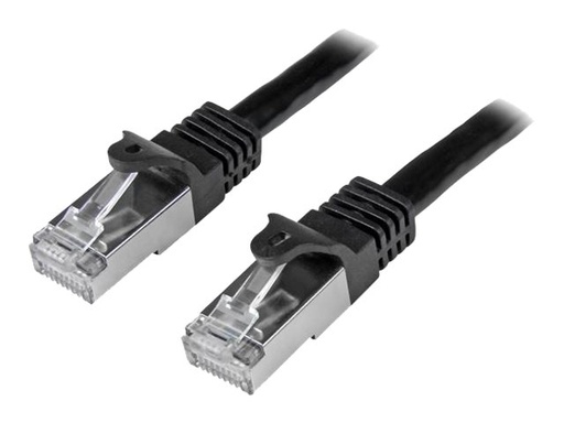 [N6SPAT1MBK] StarTech.com Startech 1m CAT6 Ethernet Cable, 10 Gigabit Shielded Snagless RJ45 100W PoE Patch Cord, CAT 6 10GbE SFTP Network Cable w/Strain Relief, Black, Wiring is UL Certified/TIA - Category 6 - 26AWG (N6SPAT1MBK)