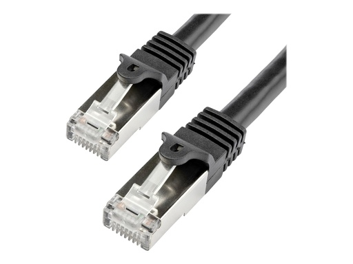 [N6SPAT1MBK] StarTech.com Startech 1m CAT6 Ethernet Cable, 10 Gigabit Shielded Snagless RJ45 100W PoE Patch Cord, CAT 6 10GbE SFTP Network Cable w/Strain Relief, Black, Wiring is UL Certified/TIA - Category 6 - 26AWG (N6SPAT1MBK)