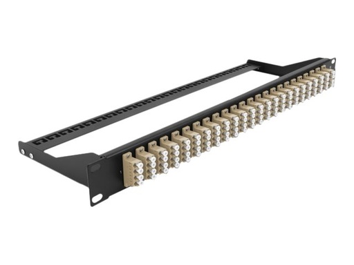 [43400] Delock Patch Panel - Rack montierbar - LC Quad MM x 24 - Schwarz, beige - 1U - 48.3 cm (19")