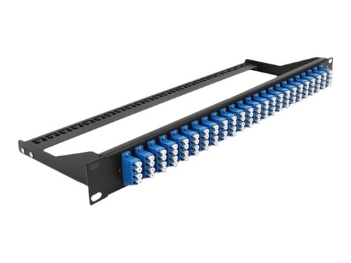 [43398] Delock Patch Panel - Rack montierbar - LC Quad SM x 24 - Schwarz, Blau - 1U - 48.3 cm (19")