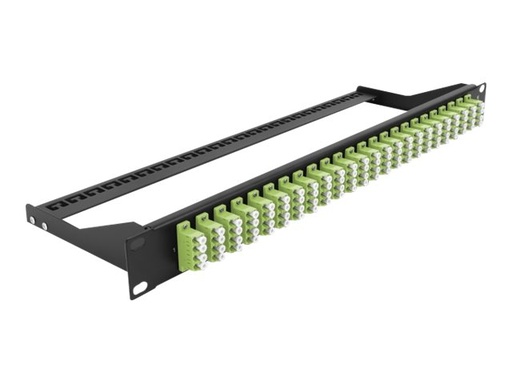 [43404] Delock Patch Panel - Rack montierbar - LC Quad MM x 24 - Schwarz, hellgrün - 1U - 48.3 cm (19")
