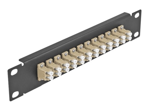 [66767] Delock Patch Panel - Schrankmontage - LC Duplex MM X 12 - Schwarz, beige - 1U - 25.4 cm (10")