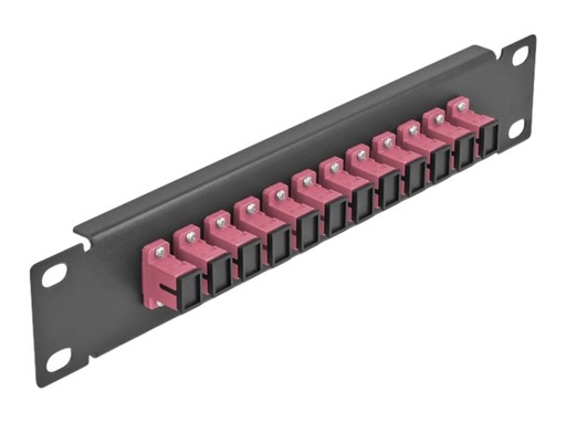 [66764] Delock Patch Panel - SC MM X 12 - Schwarz - 1U - 25.4 cm (10")