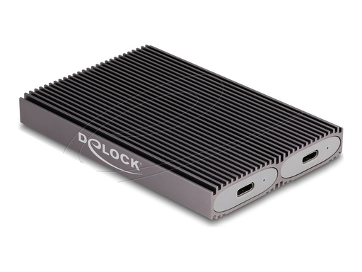[42028] Delock Speichergehäuse - external, dual combo, toolfree - M.2 - M.2 Card (PCIe NVMe & SATA)