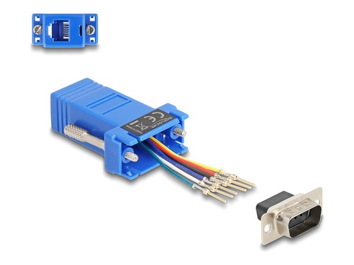 [67075] Delock Serieller Adapter - DB-9 (M) schraubbar zu RJ-12 (6-polig)