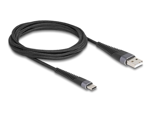 [81122] Delock USB-Kabel - USB (M) zu USB-C (M) - USB 2.0 - 20 V - 3 A - 2 m - USB-C Power Delivery (60W)
