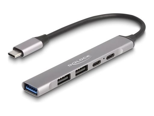 [64298] Delock Hub - 1 x USB-C (Power Delivery) + 1