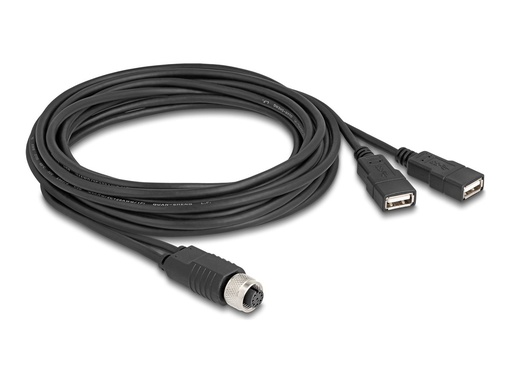 [60651] Delock Kabel USB / seriell - 8-polig M12-A (W)