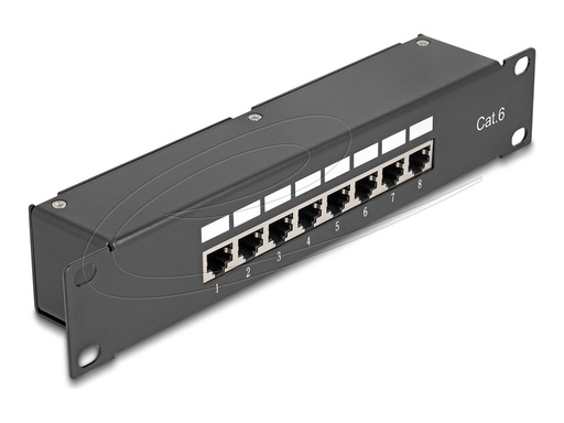 [43304] Delock Patch Panel - Rack montierbar - CAT 6 - RJ-45 - Schwarz - 1U - 25.4 cm (10")