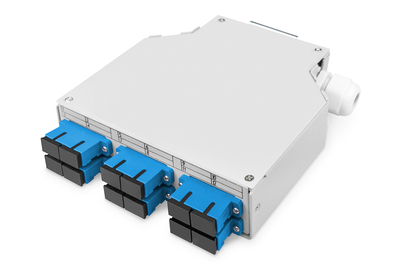 [DN-963890] DIGITUS LWL-Hutschienenbox, OS2, bestückt, mit SC-Adapter und Pigtail