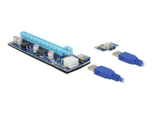 [41426] Delock Riser Karte PCI Express x1> x16 mit USB Kabel - Kabel - Digital/Daten