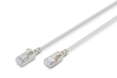 [DK-1632-A-003S] DIGITUS CAT 6A F-FTP Slim Patchkabel, 0,3 m, Grau