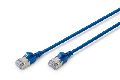 [DK-1632-A-030S-B] DIGITUS CAT 6A F-FTP Slim Patchkabel, 3m, Blau