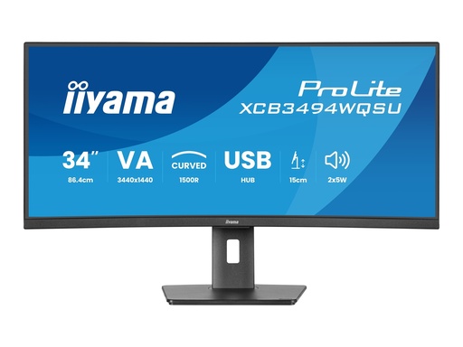 [XCB3494WQSU-B1] Iiyama ProLite XCB3494WQSU-B1 - LED-Monitor - gebogen - 86 cm (34")