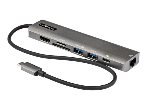 [DKT30CHSDPD1] StarTech.com USB-C Multiport Adapter - USB-C auf 4K 60Hz HDMI 2.0, 100W Power Delivery Pass-through, SD/MicroSD, 2 Port USB 3.0 Hub, GbE - USB-C Mini Dock - 30cm langes Kabel (DKT30CHSDPD1)