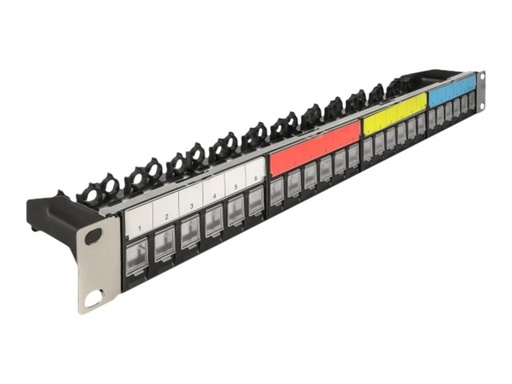[66921] Delock Leeres Keystone-Patchpanel - Schrankmontage - Schwarz - 1U - 48.3 cm (19")