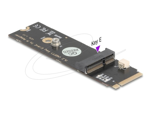 [64344] Delock Schnittstellenadapter - M.2 Key M männlich zu M.2 Key E Steckplatz für USB- und PCIe-Module - M.2 2280 (M.2 2280)