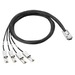 [K2R10A] HPE StoreEver Mini-SAS High Density to 4-lane Mini-SAS External Fanout 4m Cable - Schwarz - Silber