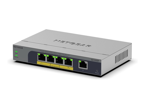 [GS105EP-100EUS] Netgear Easy Smart GS105EP - Switch - L3 - Smart - 1 x 10/100/1000 + 4 x 10/100/1000 (PoE+)