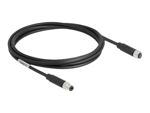 [80139] Delock Patch-Kabel - 3-poliger M8 (M) zu 3-poliger M8 (W)