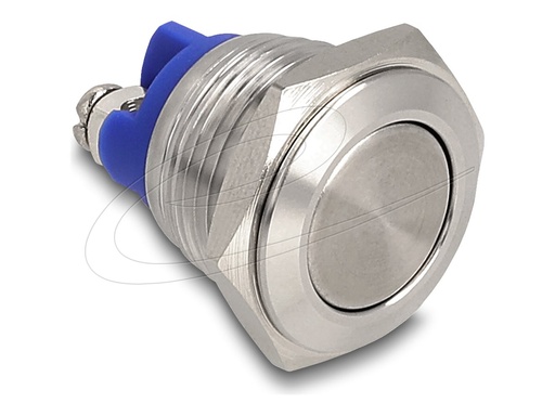 [22036] Delock Drücktaster - for installation 16 mm, 2 x screw terminal, actuator flat