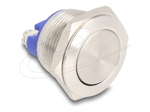 [22040] Delock Drücktaster - for installation 19 mm, 2 x screw terminal, actuator flat