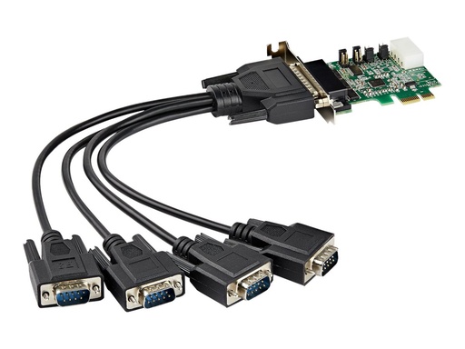 [PEX4S953LP] StarTech.com Startech 4 Port Serielle PCI Express RS232 Adapter Karte - PCIe Serielle Host Controller Karte - PCIe zu Seriell DB9 - 16950 UART - Niedrig Profil Erweiterungskarte - Windows & Linux (PEX4S953LP)