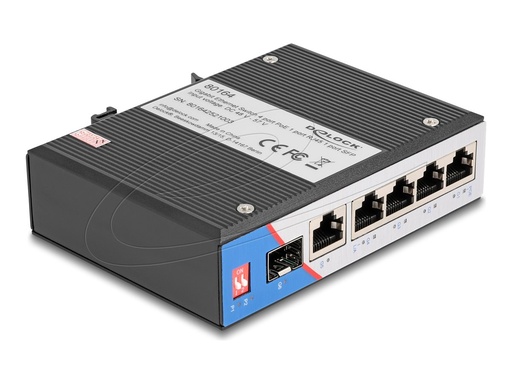 [80164] Delock Switch - industriell - 4 x 10/100/1000 (PoE+)