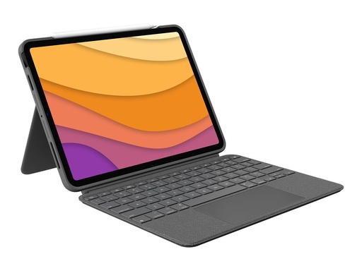 [920-010303] Logitech Combo Touch - Tastatur und Foliohülle - mit Trackpad - hintergrundbeleuchtet - Apple Smart connector - QWERTY - GB - Oxford Gray - für Apple 10.9-inch iPad Air (4. Generation, 5. Generation)