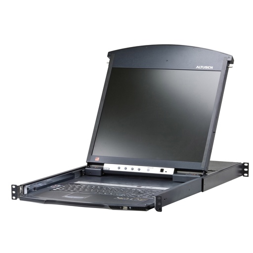 [KL1508AIM-AXA-GG] ATEN 17" KVM Over IP Switch German Keyboard - 8-Port - PS/2