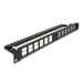 [67042] Delock Patchpanel (Blindblech) - abgewinkelt, mit Zugentlastung - Rack montierbar - Schwarz - 1U - 48.3 cm (19")