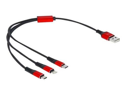 [86708] Delock 3 in 1 - Kabel nur zum Laden - USB männlich zu Lightning, USB-C männlich
